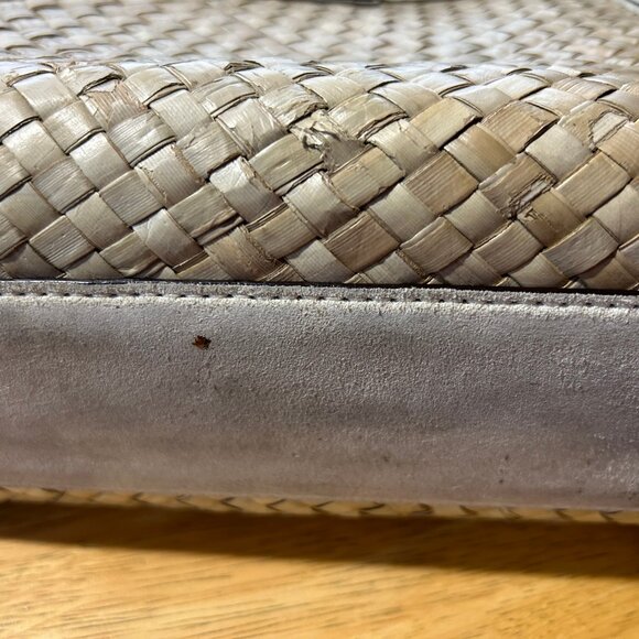 Coach A05K-4419 White Natural Limited Edition Straw Leather Satchel Handbag * - Picture 13 of 15